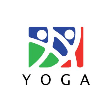 logo design of people doing yoga symbol icon illustration vector