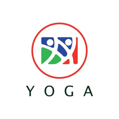 logo design of people doing yoga symbol icon illustration vector