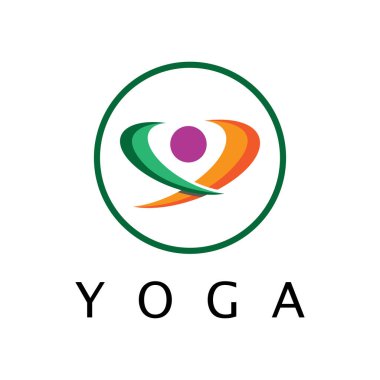 logo design of people doing yoga symbol icon illustration vector