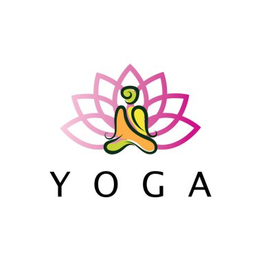 logo design of people doing yoga symbol icon illustration vector