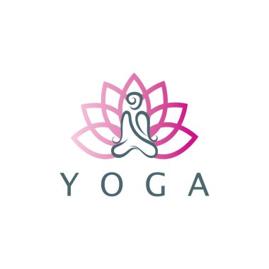 logo design of people doing yoga symbol icon illustration vector