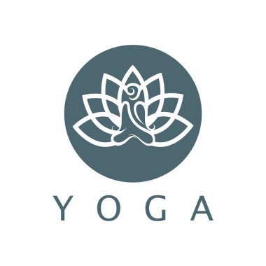 logo design of people doing yoga symbol icon illustration vector