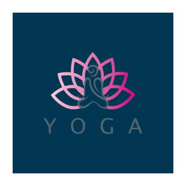logo design of people doing yoga symbol icon illustration vector