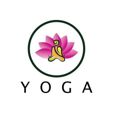 logo design of people doing yoga symbol icon illustration vector