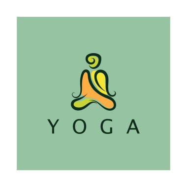 logo design of people doing yoga symbol icon illustration vector