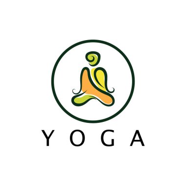 logo design of people doing yoga symbol icon illustration vector