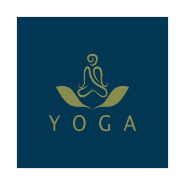 logo design of people doing yoga symbol icon illustration vector
