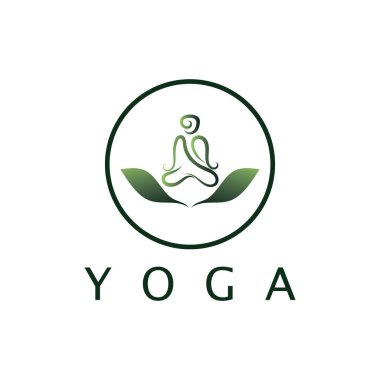 logo design of people doing yoga symbol icon illustration vector
