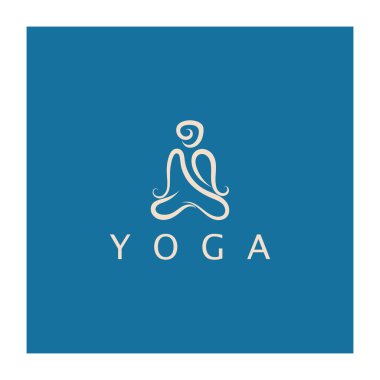 logo design of people doing yoga symbol icon illustration vector