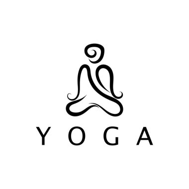 logo design of people doing yoga symbol icon illustration vector