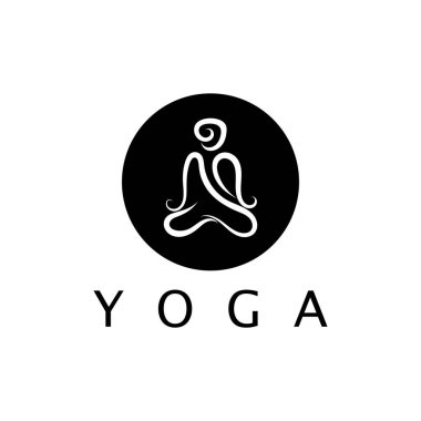 logo design of people doing yoga symbol icon illustration vector