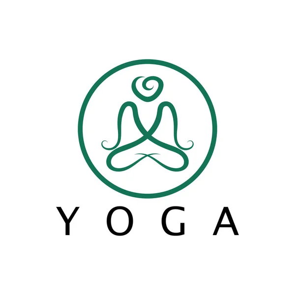 Logo Design People Doing Yoga Symbol Icon Illustration Vector — Archivo Imágenes Vectoriales