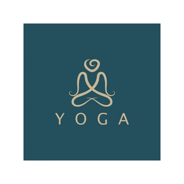 Logo Design People Doing Yoga Symbol Icon Illustration Vector — Stockvektor