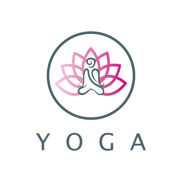 Logo Design People Doing Yoga Symbol Icon Illustration Vector — Vetor de Stock