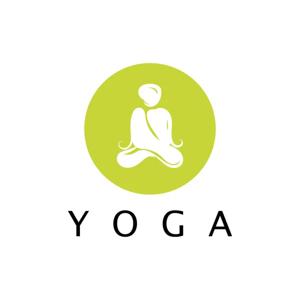 Logo Design People Doing Yoga Symbol Icon Illustration Vector — Vetor de Stock