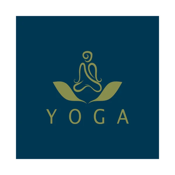 Logo Design People Doing Yoga Symbol Icon Illustration Vector — Archivo Imágenes Vectoriales