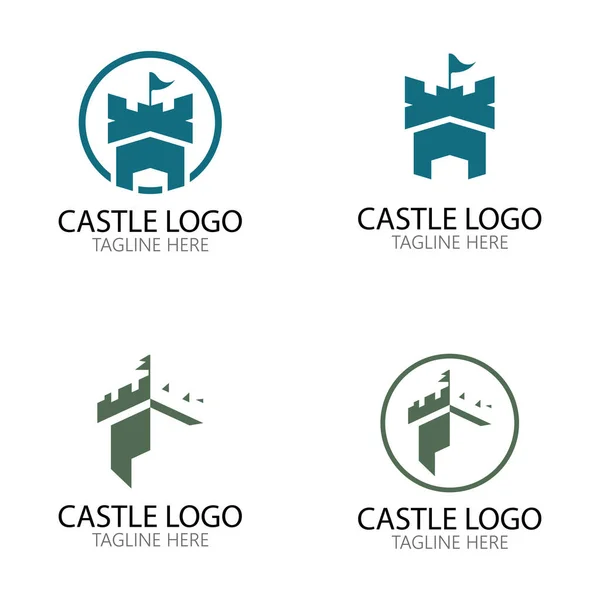 Castle Logo sembolü vektör çizim şablonu