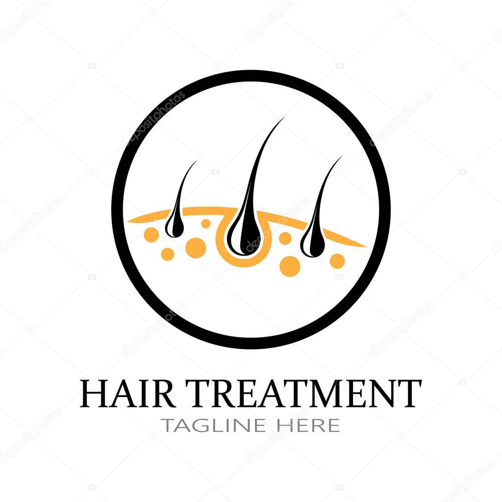 Hair treatment logo removal logo vector image design illustratio