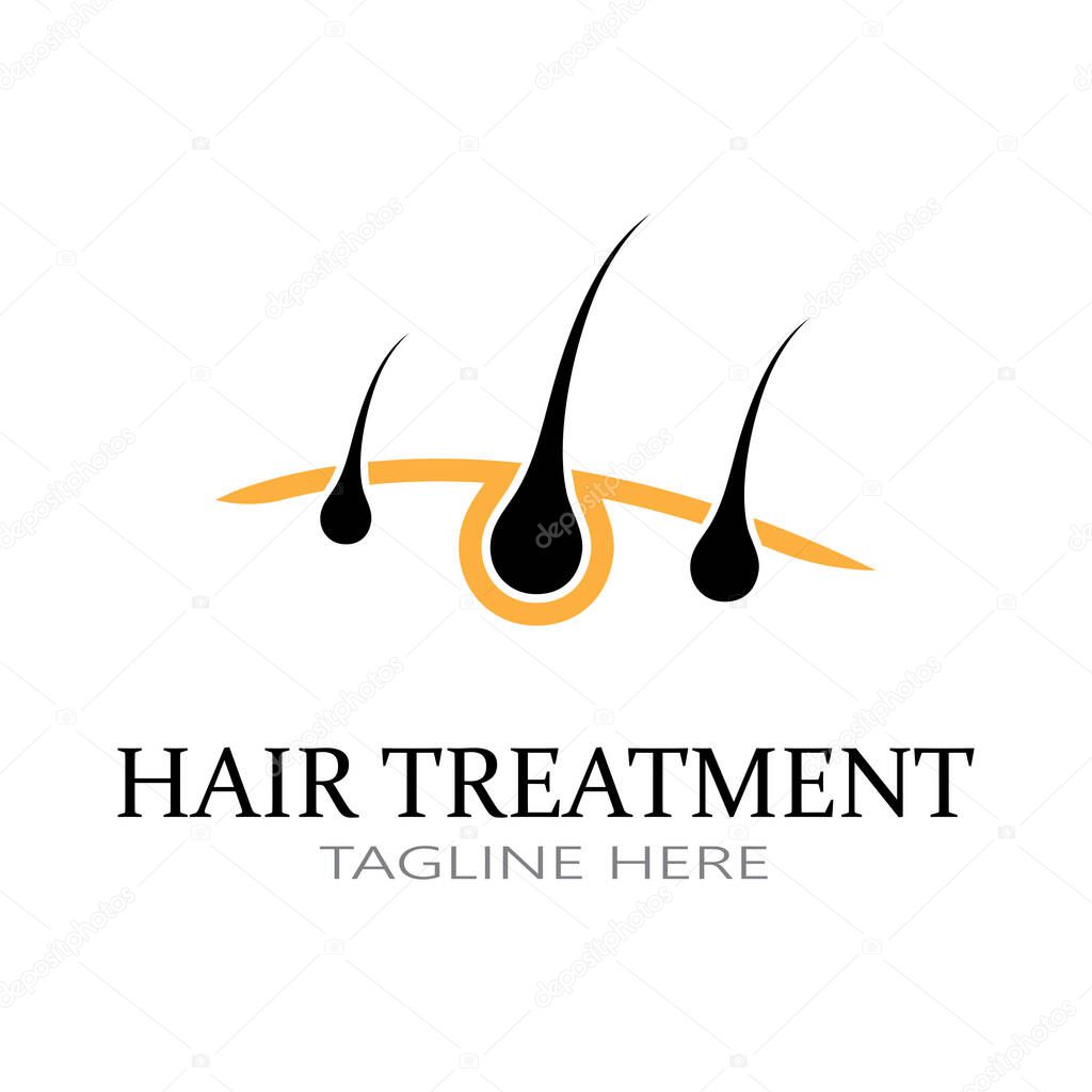 Hair treatment logo removal logo vector image design illustratio