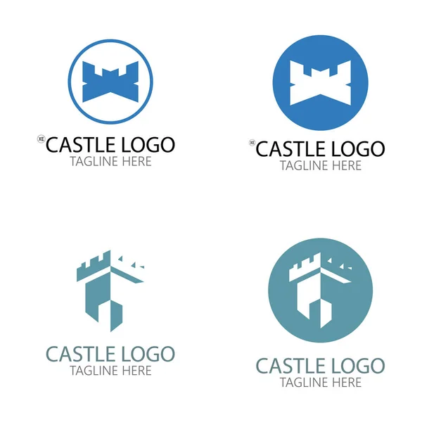 Castelo Logotipo Símbolo Vetor Ilustração Design Modelo — Vetor de Stock