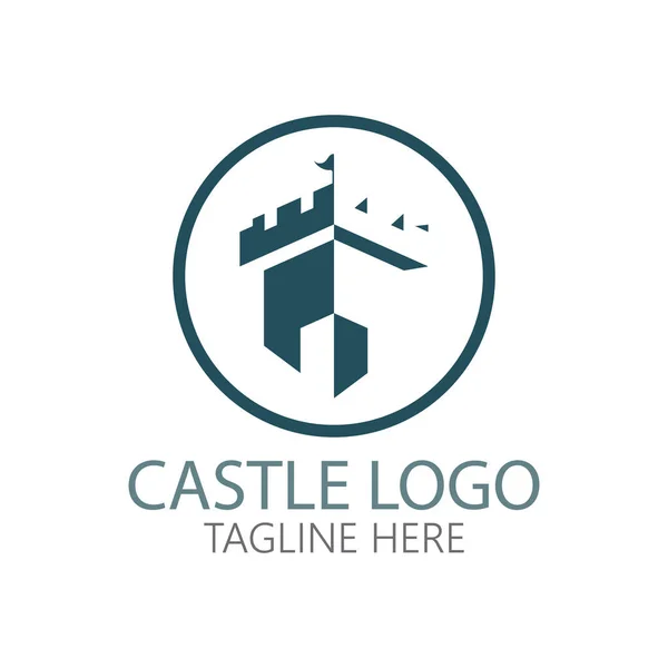 Castle Logo Symbol Vector Illustration Design Template — Stock Vector