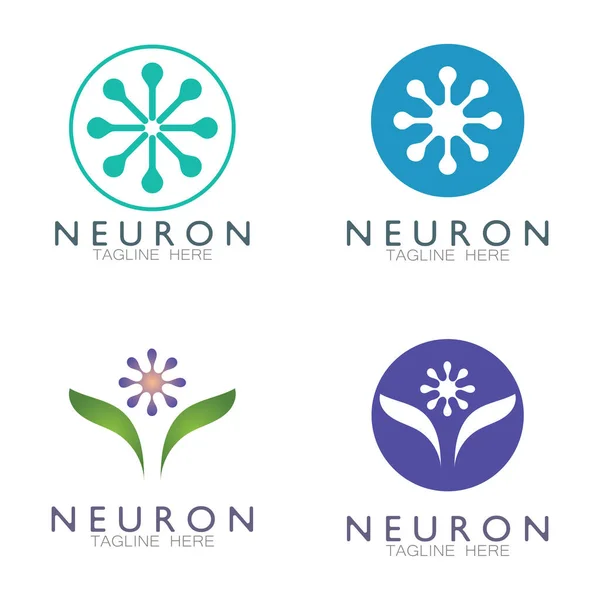 Neuron logo or nerve cell logo design,molecule logo illustration template icon with vector concept 