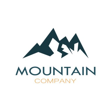 Minimalist mountain and sun logo design in flat colors packed with modern concepts vector illustration