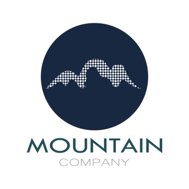 Minimalist mountain and sun logo design in flat colors packed with modern concepts vector illustration