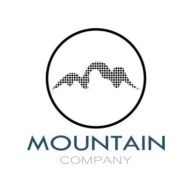 Minimalist mountain and sun logo design in flat colors packed with modern concepts vector illustration
