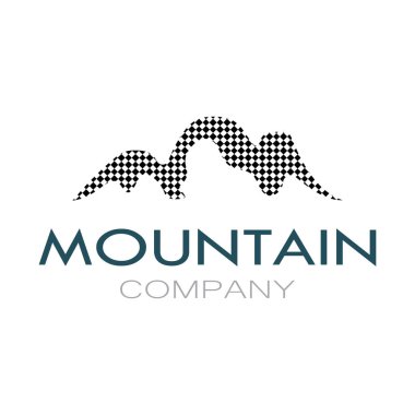 Minimalist mountain and sun logo design in flat colors packed with modern concepts vector illustration