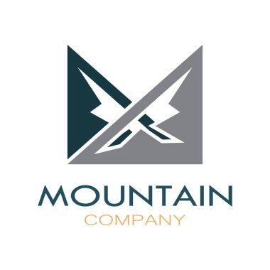 Minimalist mountain and sun logo design in flat colors packed with modern concepts vector illustration