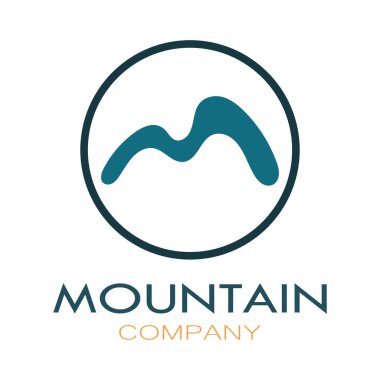 Minimalist mountain and sun logo design in flat colors packed with modern concepts vector illustration