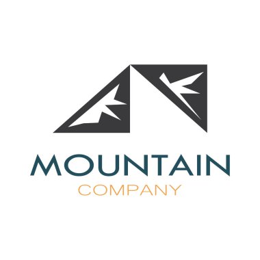 Minimalist mountain and sun logo design in flat colors packed with modern concepts vector illustration