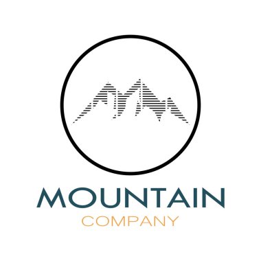 Minimalist mountain and sun logo design in flat colors packed with modern concepts vector illustration