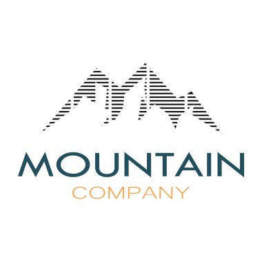 Minimalist mountain and sun logo design in flat colors packed with modern concepts vector illustration