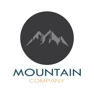 Minimalist mountain and sun logo design in flat colors packed with modern concepts vector illustration
