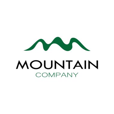 Minimalist mountain and sun logo design in flat colors packed with modern concepts vector illustration