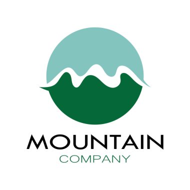 Minimalist mountain and sun logo design in flat colors packed with modern concepts vector illustration