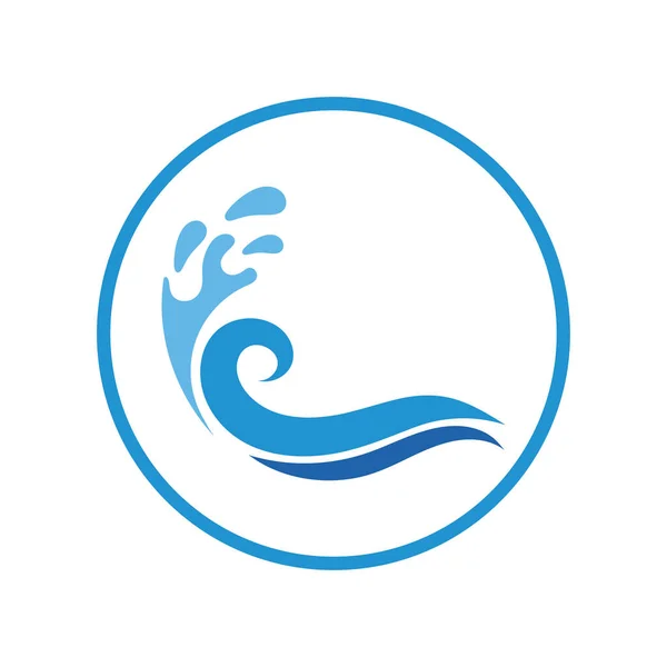 Water Wave Wave Beach Vector Illustration Design Logo Template — Stock Vector