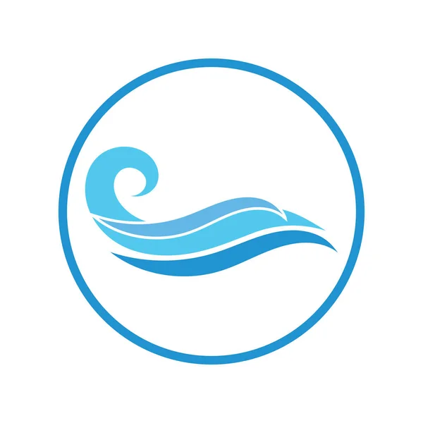 Водная Волна Волна Пляж Вектор Иллюстрации Дизайн Шаблон Логотипа — стоковый вектор