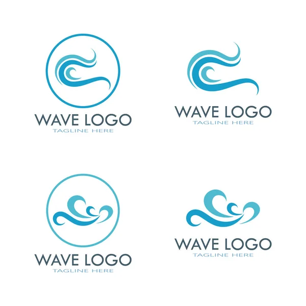 Wasserwelle Logo Design Vorlage — Stockvektor