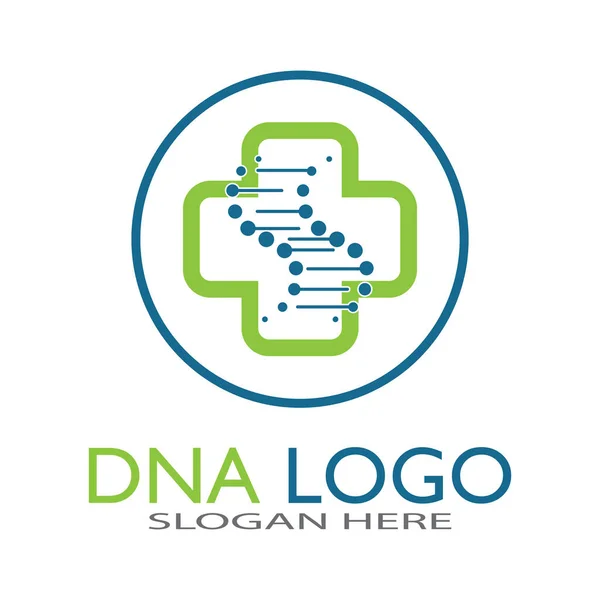 Dna Vektor Logo Design Template Modern Medical Logotype Laboratory Wissenschaft — Stockvektor