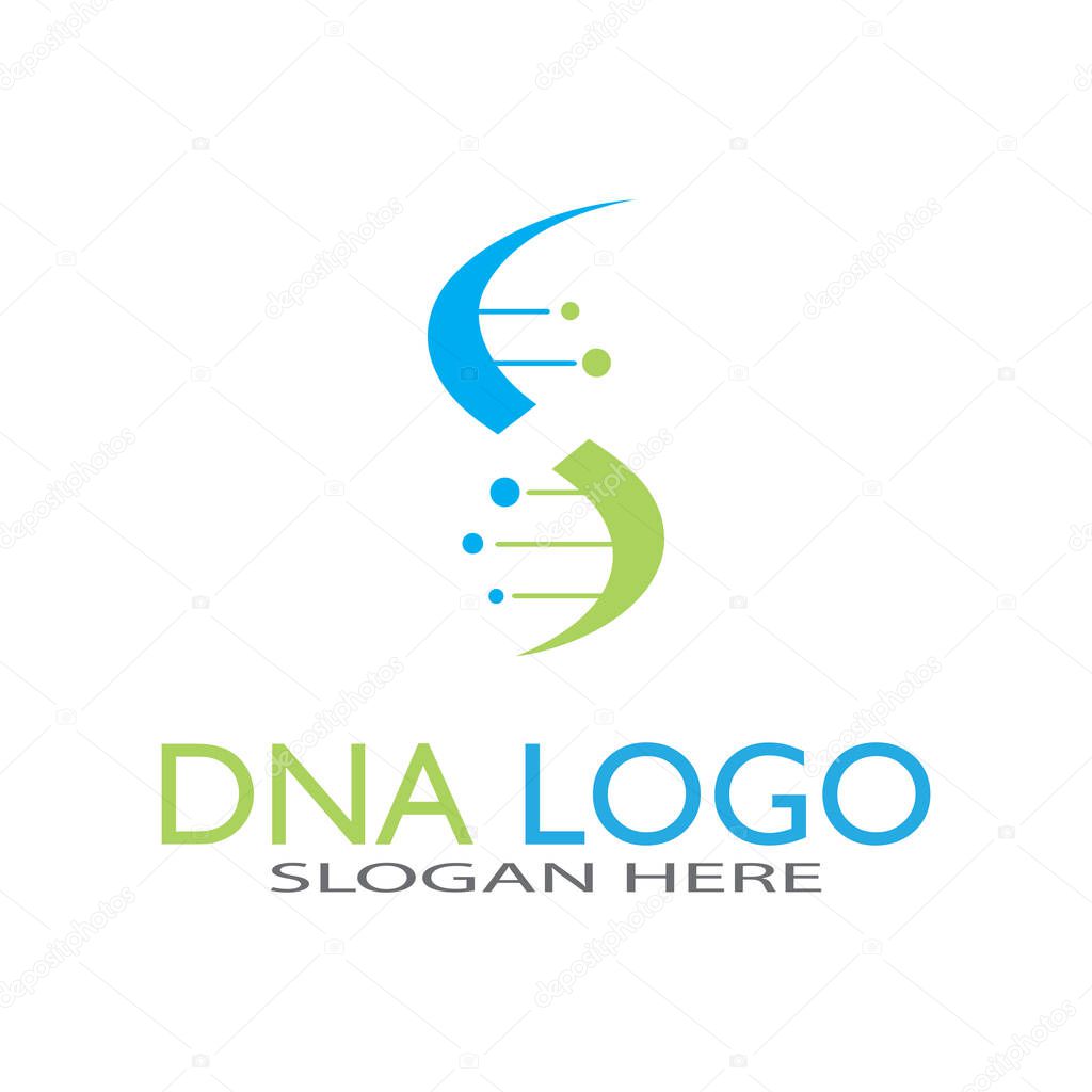DNA vector logo design template.modern medical logotype.laboratory science icon symbol.colorful pharmacology sign-vector
