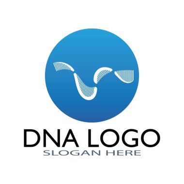 DNA vektör logo tasarım şablonu. Modern medikal logoty.lab bilim simgesi. Renkli farmakoloji işaret vektörü.