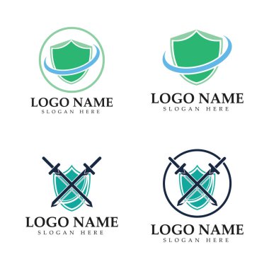 Kalkan logo tasarım vektörü, kalkan amblemi logo şablonu, logosymbol simge vektörü