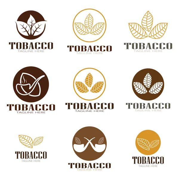 Tobacco Leaf Logo Tobacco Field Tobacco Cigarette Logo Easy Simple — Vetor de Stock