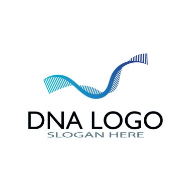 DNA vektör logo tasarım şablonu. Modern medikal logoty.lab bilim simgesi. Renkli farmakoloji işaret vektörü.