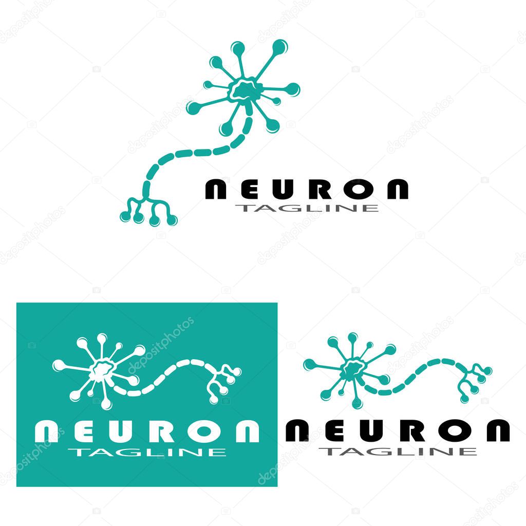 Neuron logo or nerve cell logo design illustration template icon with vector concept 