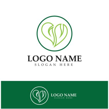  Aşk kalp logosu ve sembol vektör şablonu