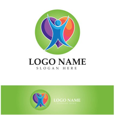  Aşk kalp logosu ve sembol vektör şablonu